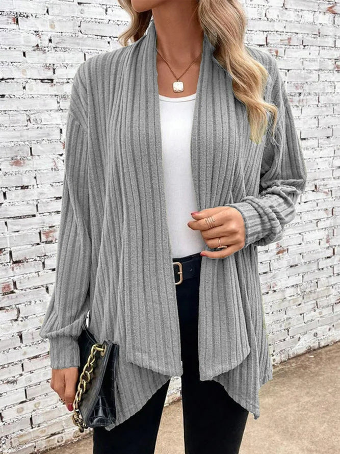 Dames Grof Gebreide Kimono met Relaxte Pasvorm en Lange Mouwen