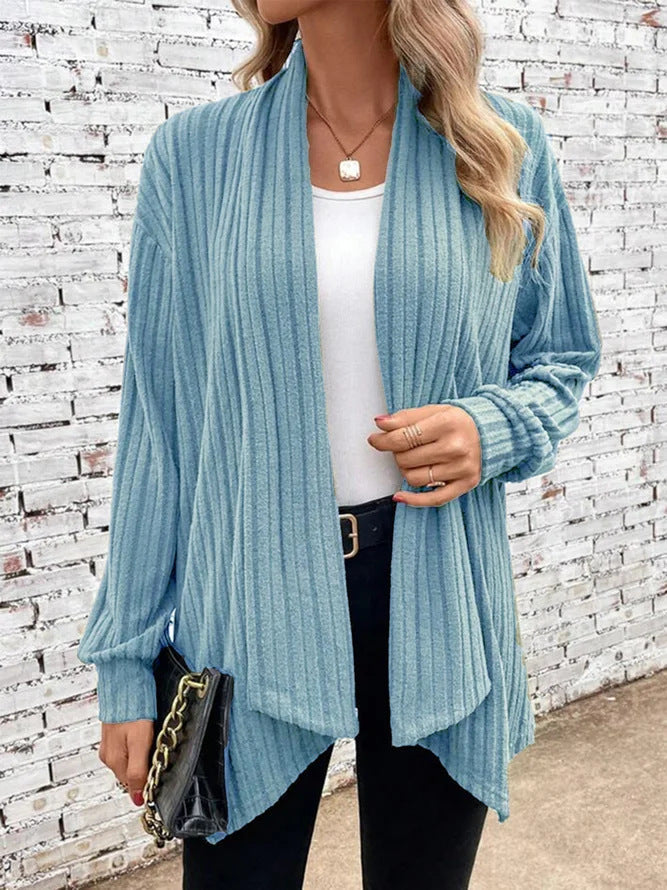 Dames Grof Gebreide Kimono met Relaxte Pasvorm en Lange Mouwen