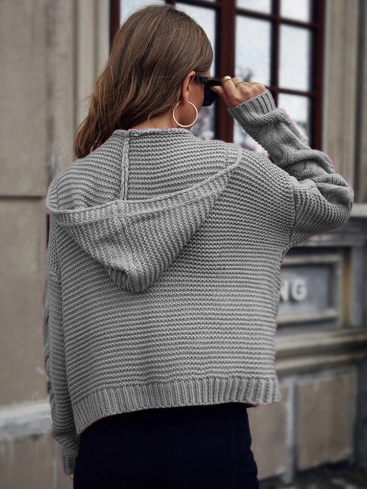 Dames Gebreid Vest met Capuchon