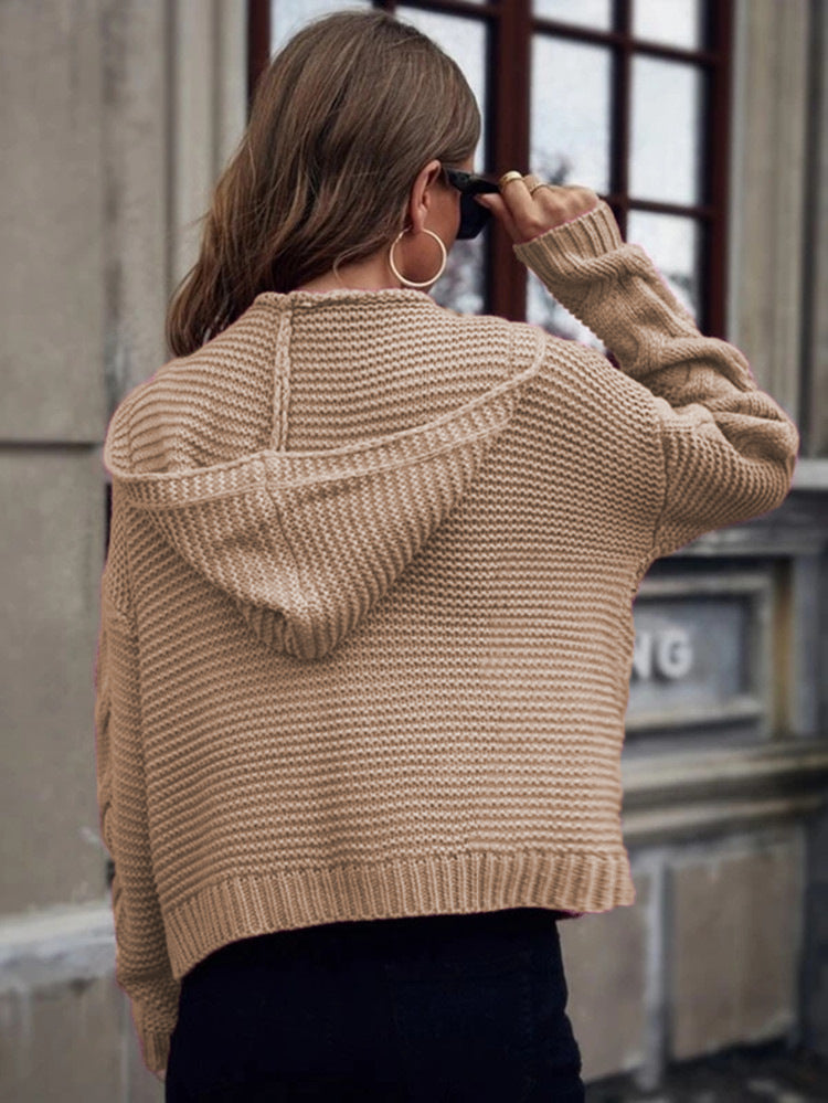 Dames Gebreid Vest met Capuchon