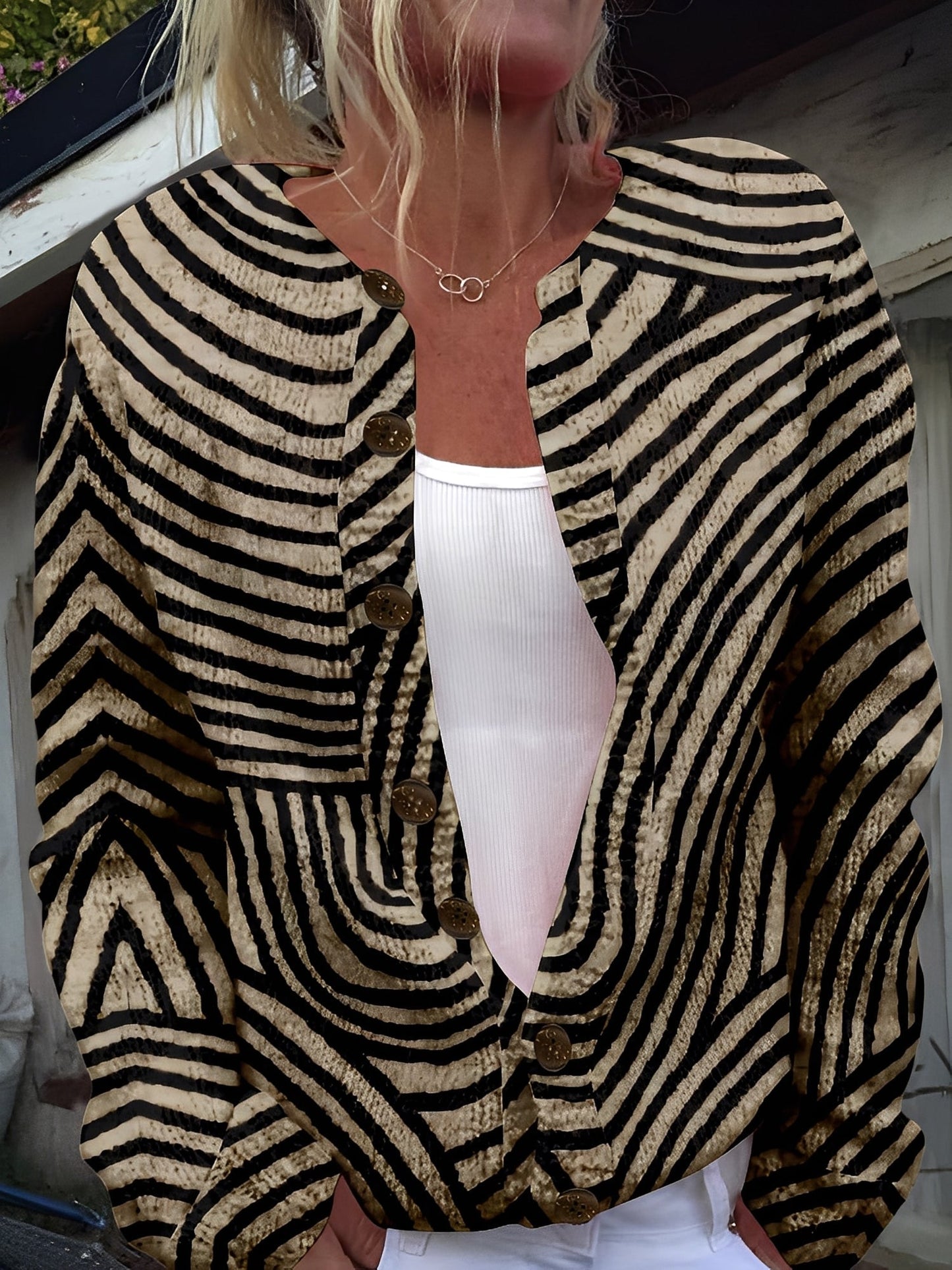 Dames Gebreid Vest met Noors Patroon
