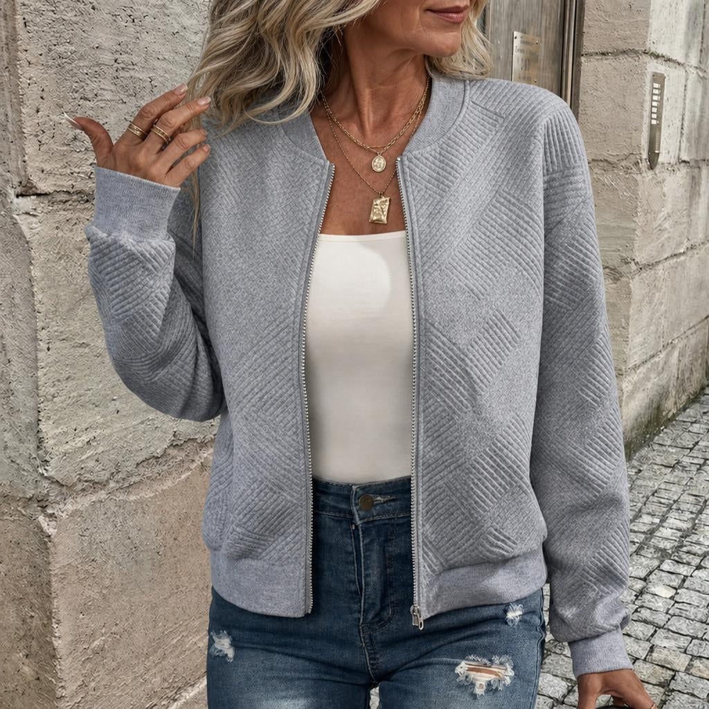 Dames Lang Gebreid Vest met Rits van Comfortabele Polyestermix
