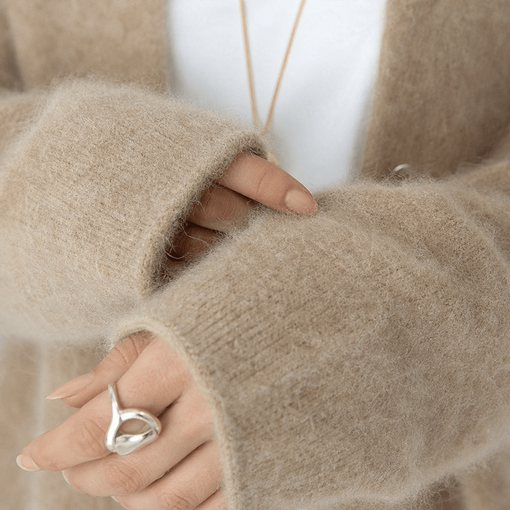 Dames Lang Vest met Ronde Hals
