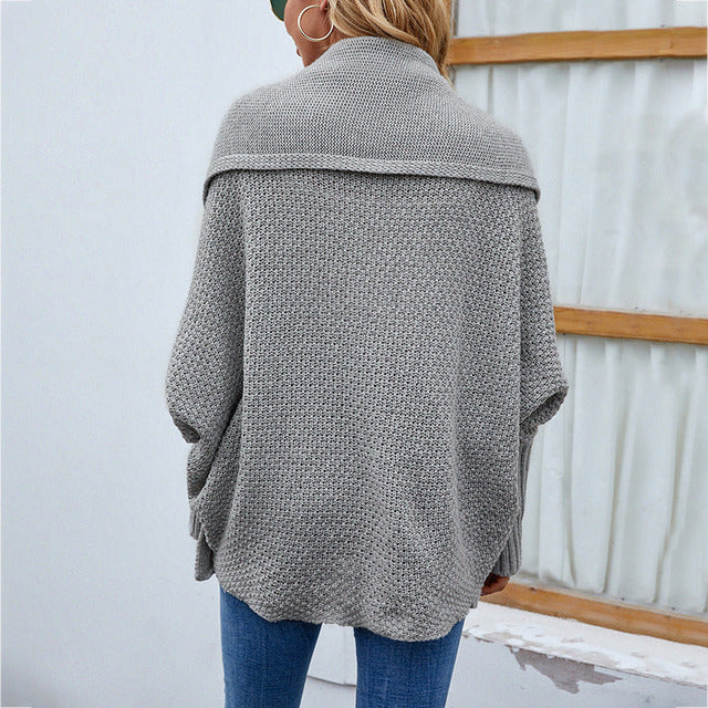 Dames Oversized Gebreid Vest met Sjaalkraag van Comfortabele Stof