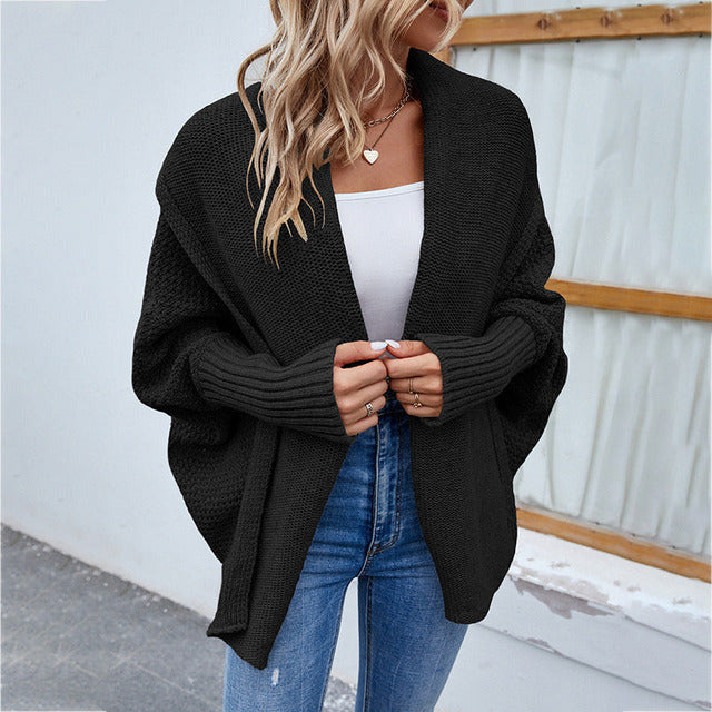 Dames Oversized Gebreid Vest met Sjaalkraag van Comfortabele Stof