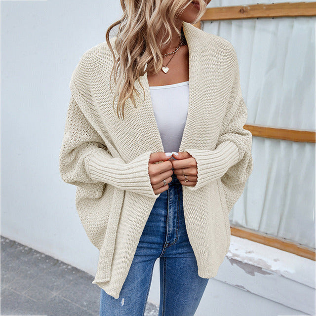 Dames Oversized Gebreid Vest met Sjaalkraag van Comfortabele Stof