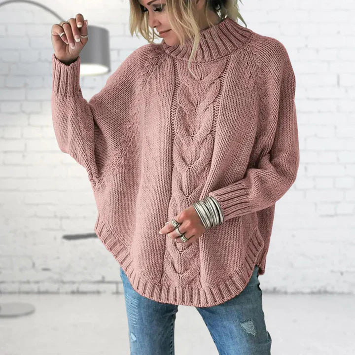Dames Oversized Coltrui met Kabelpatroon