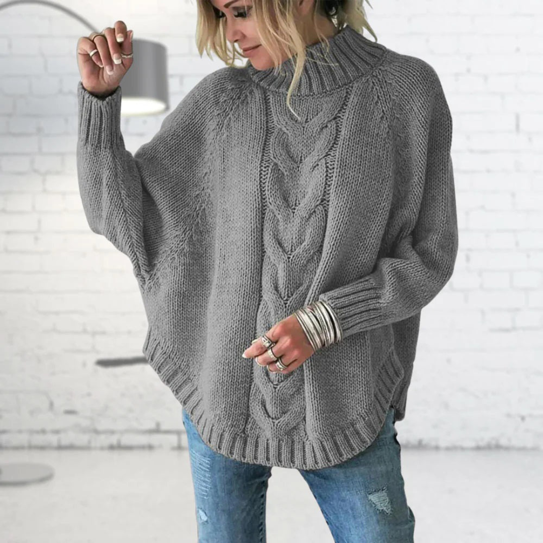 Dames Oversized Coltrui met Kabelpatroon