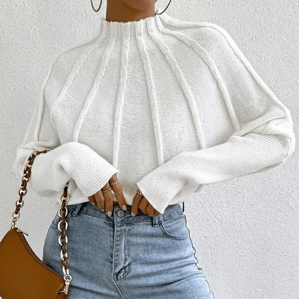 Dames Oversized Trui met Opstaande Kraag