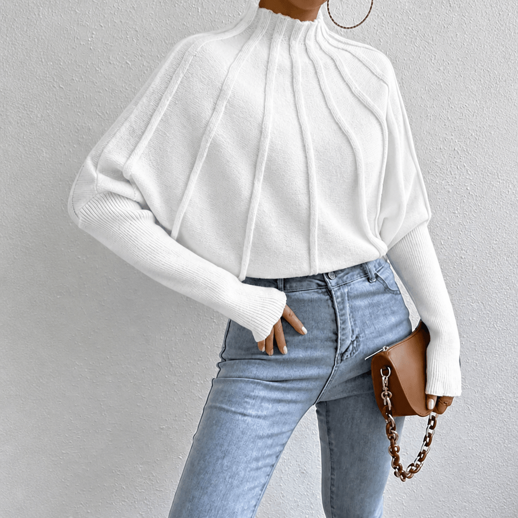 Dames Oversized Trui met Opstaande Kraag