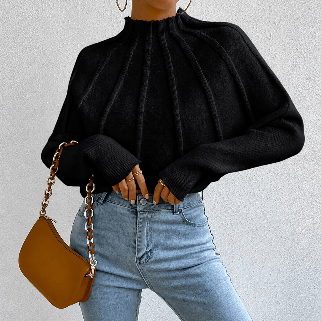Dames Oversized Trui met Opstaande Kraag