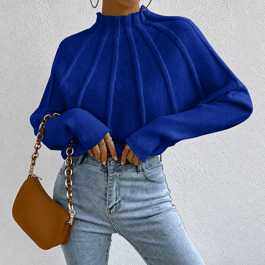 Dames Oversized Trui met Opstaande Kraag