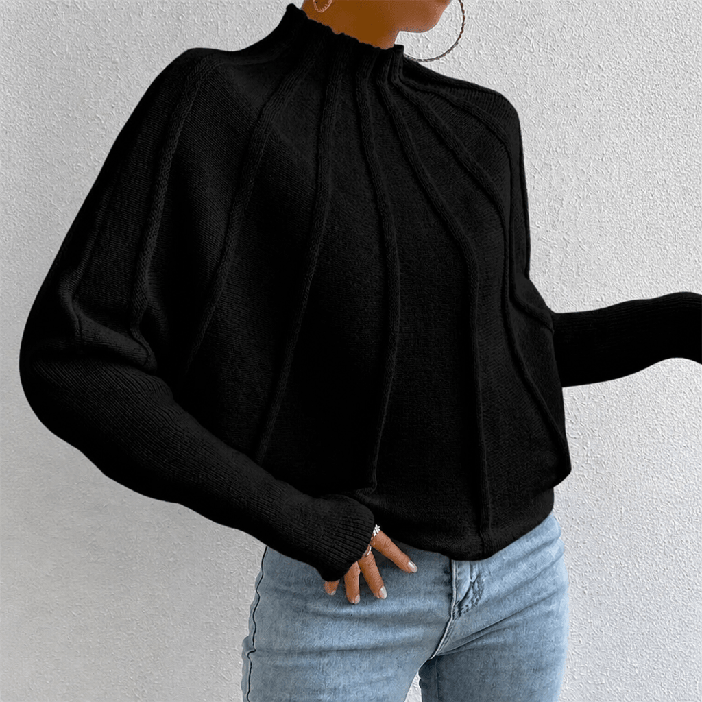Dames Oversized Trui met Opstaande Kraag