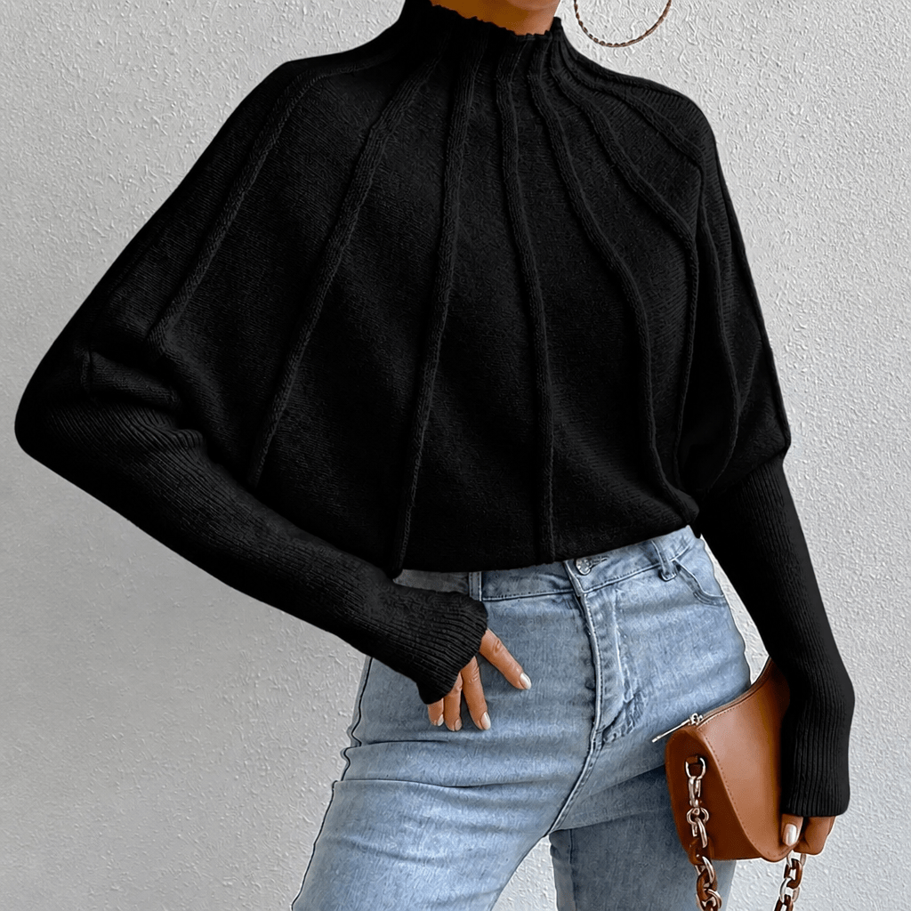 Dames Oversized Trui met Opstaande Kraag