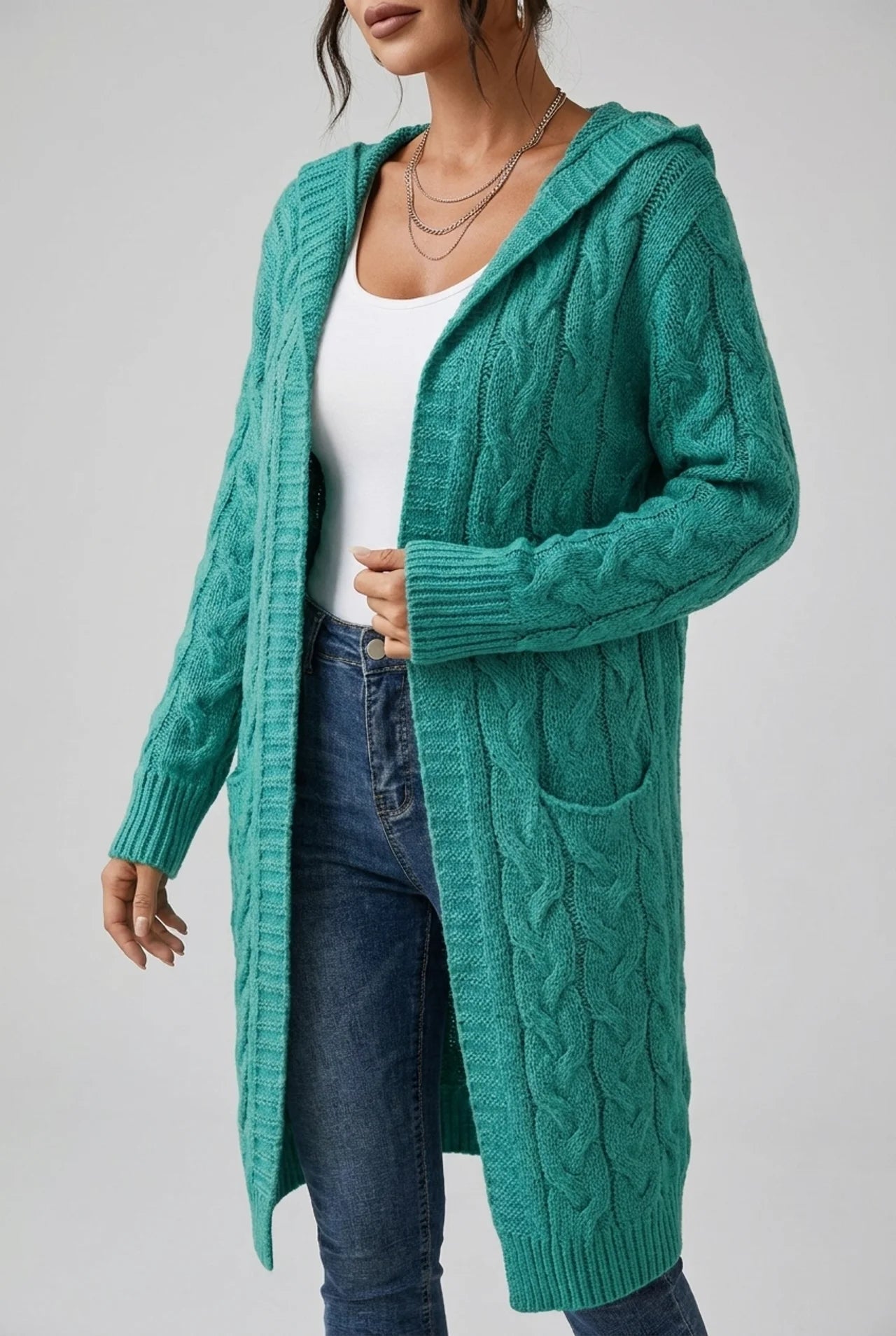 Dames Zwart Vest van Zacht Breisel met Capuchon voor Comfortabele Herfst