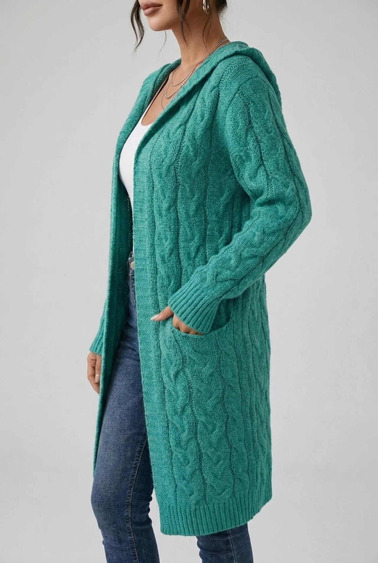 Dames Zwart Vest van Zacht Breisel met Capuchon voor Comfortabele Herfst