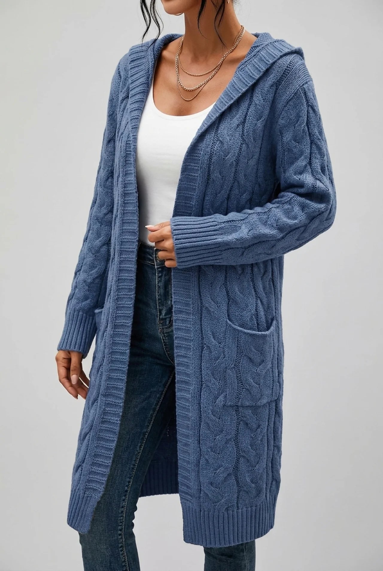 Dames Zwart Vest van Zacht Breisel met Capuchon voor Comfortabele Herfst