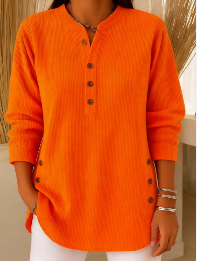 Dames tuniek met Henley-halslijn en Knoopdetail Lizzy