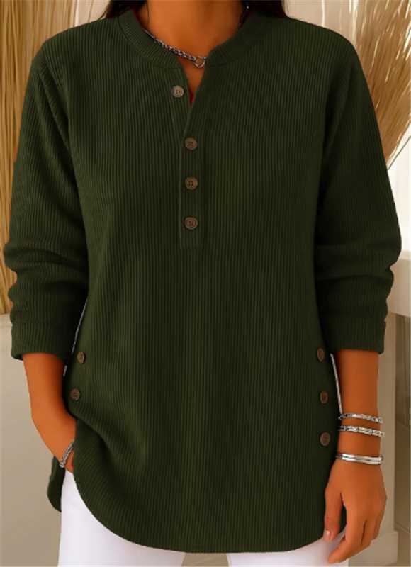 Dames tuniek met Henley-halslijn en Knoopdetail Lizzy