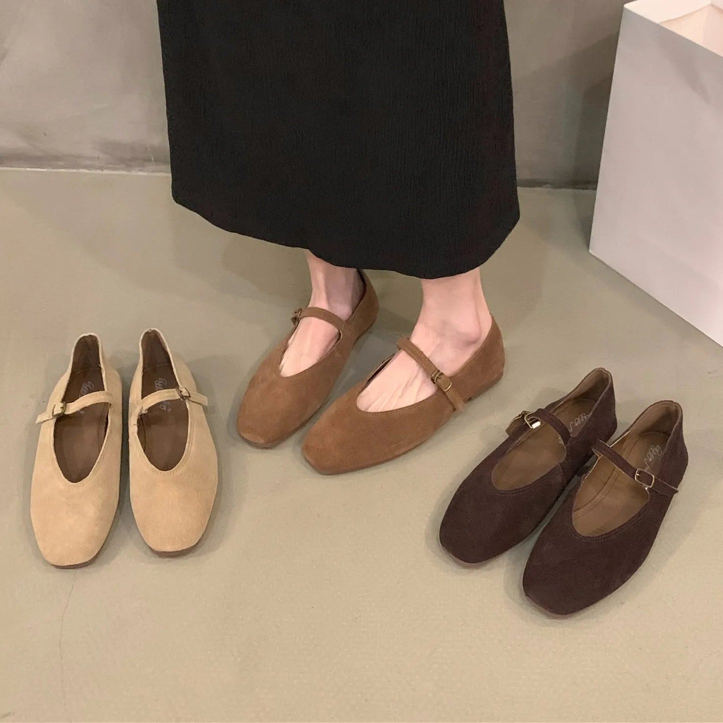 Damesballerina's Kunstleer met Ronde Neus Lizzy