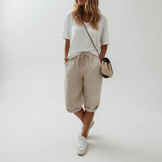 Damesbermudashort met Elastische Taille en Wijde Snit Lizzy