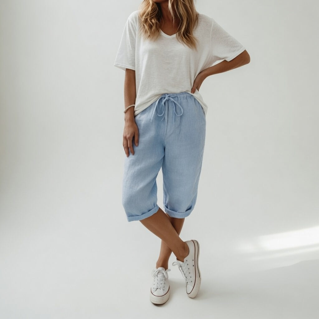Damesbermudashort met Elastische Taille en Wijde Snit Lizzy