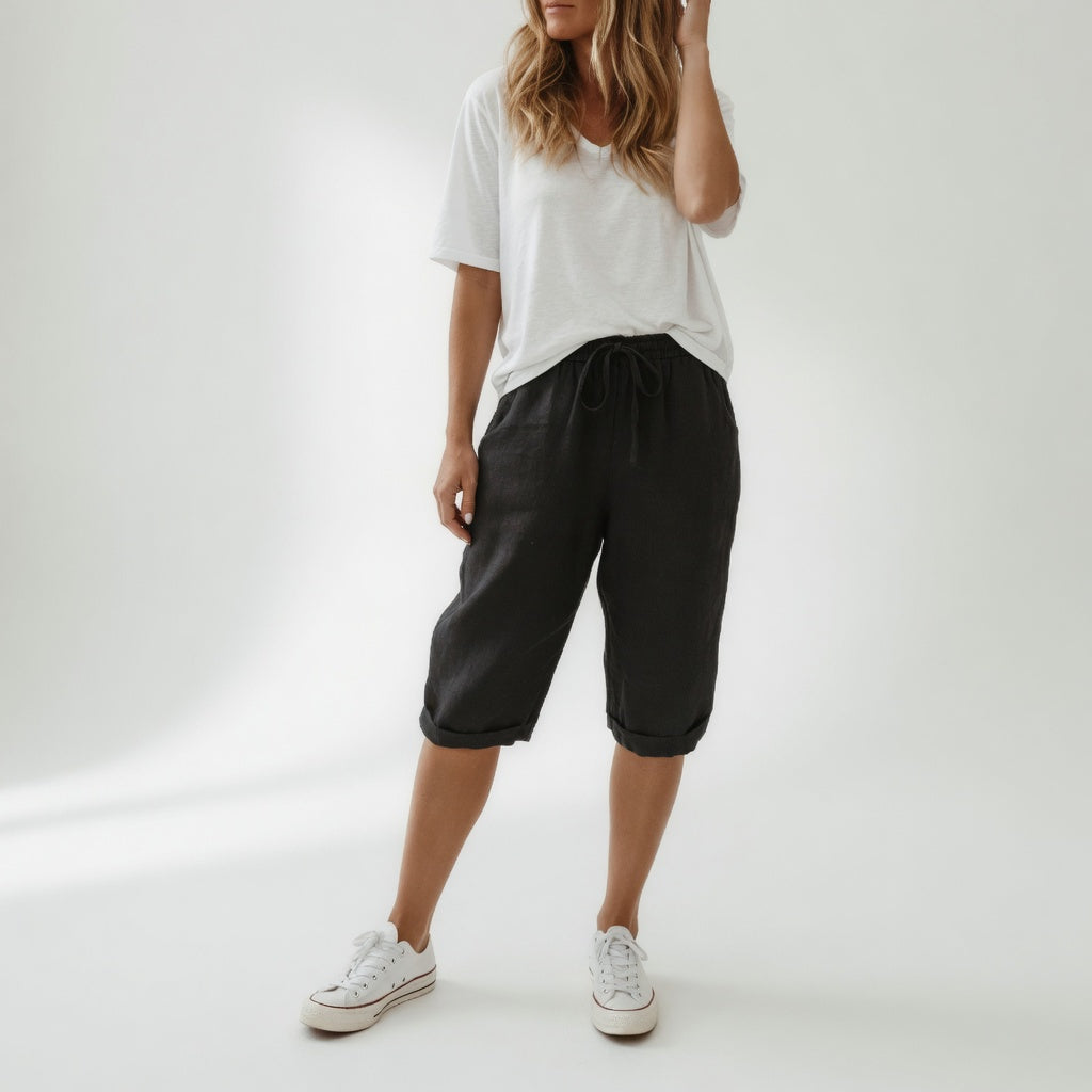Damesbermudashort met Elastische Taille en Wijde Snit Lizzy