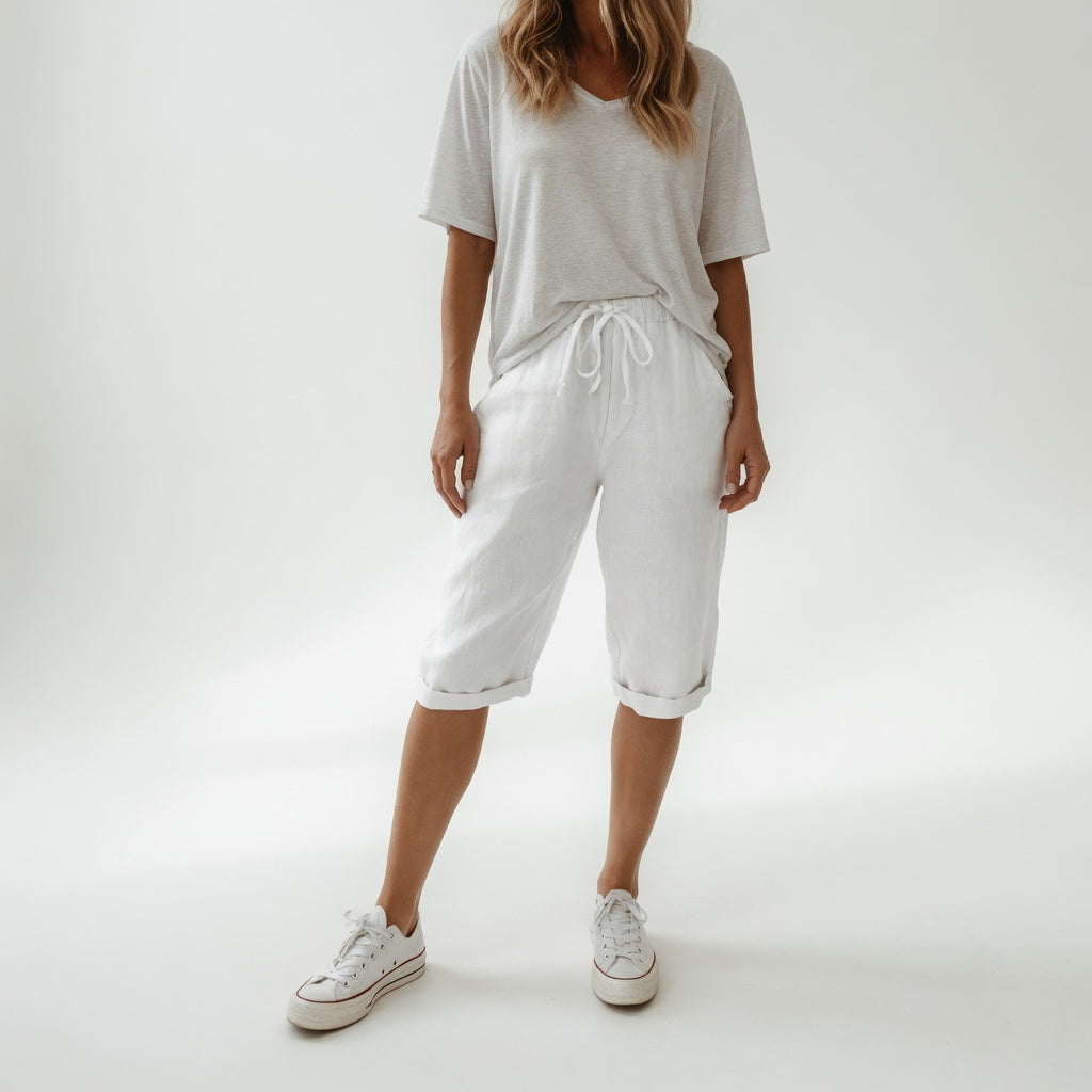 Damesbermudashort met Elastische Taille en Wijde Snit Lizzy