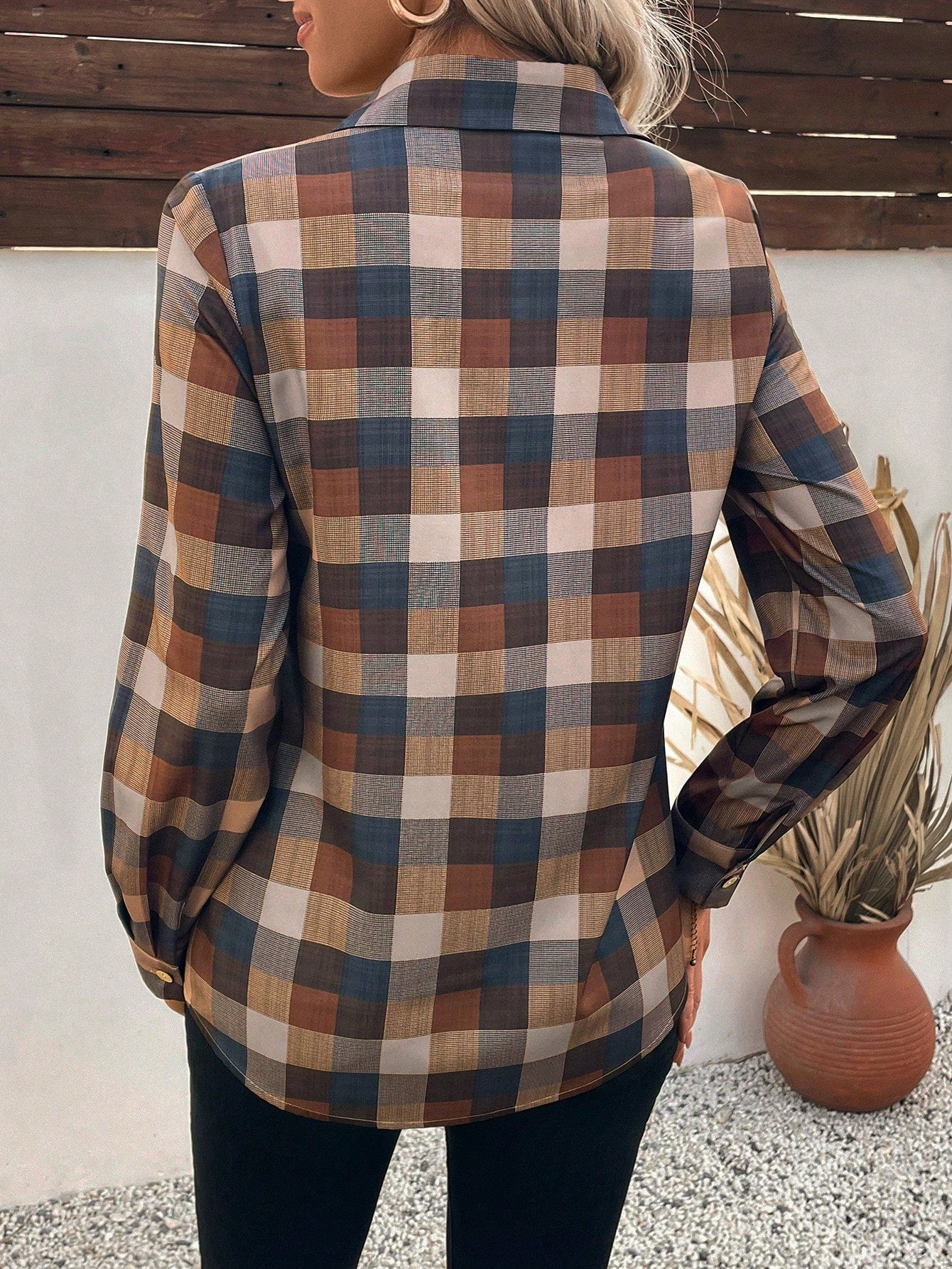 Damesblouse Geruit met Lange Mouwen Lizzy