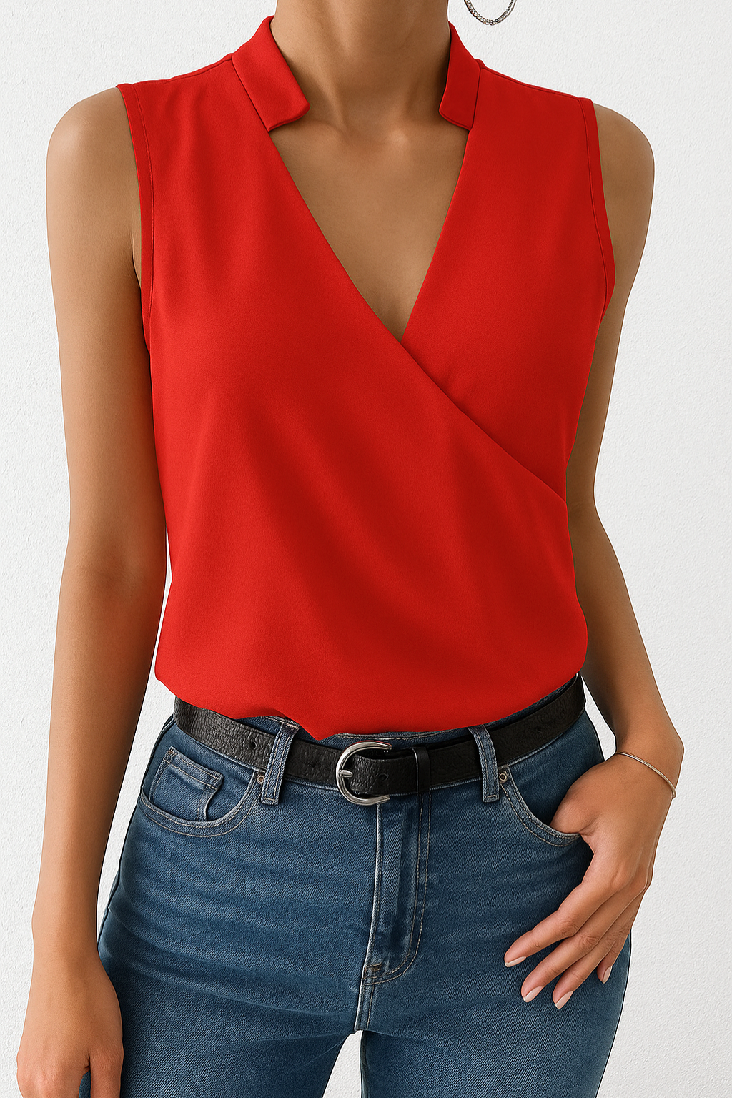 Damesblouse Korte Mouw met Elegante Snit Lizzy