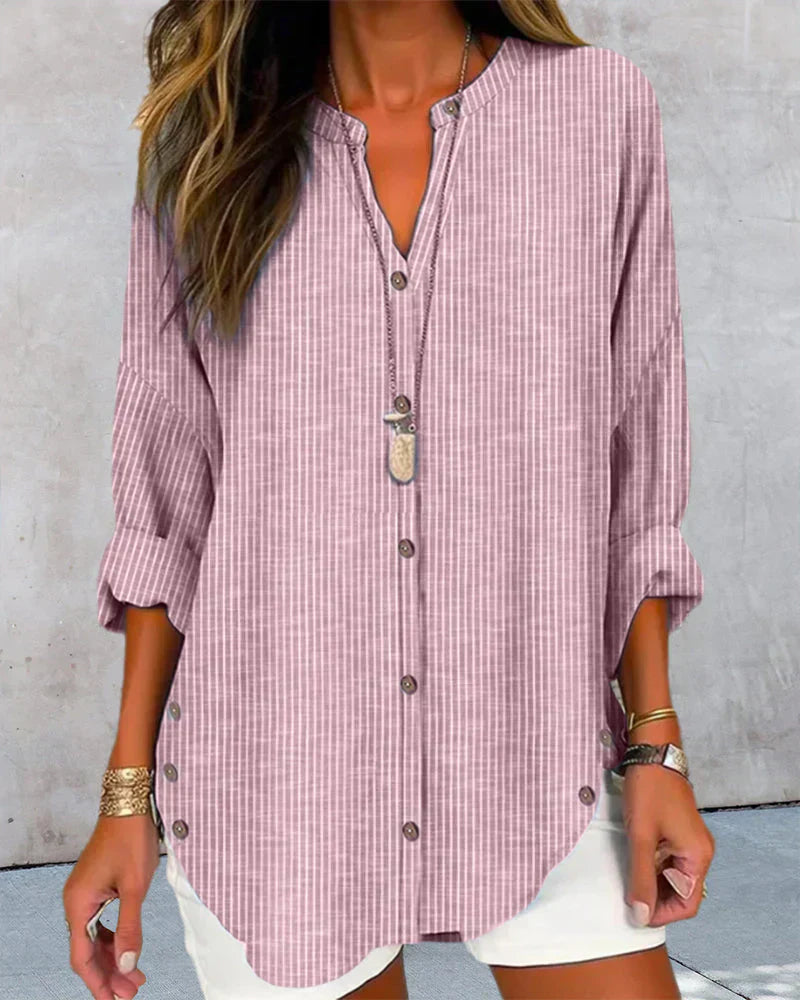 Damesblouse Korte Mouw met Gestreept Patroon Lizzy