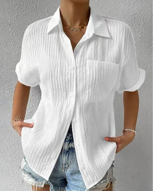 Damesblouse Korte Mouw met Praktische Zak Lizzy
