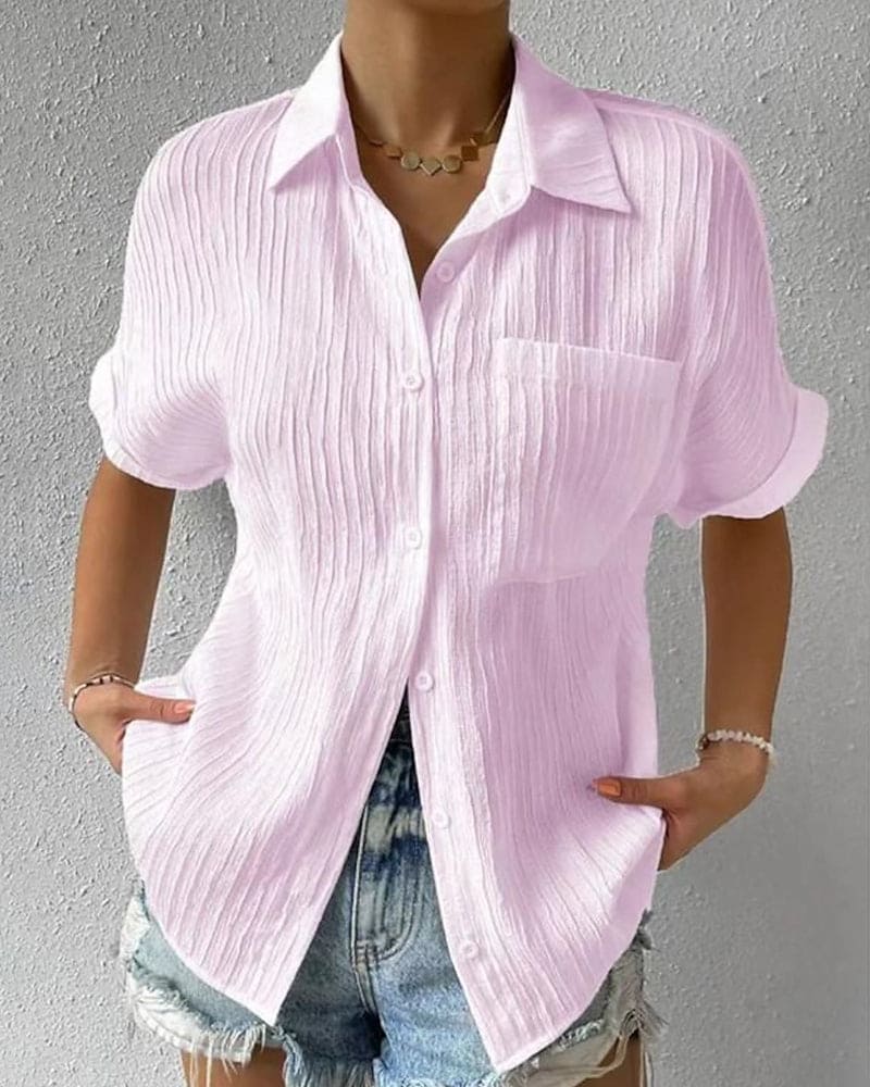 Damesblouse Korte Mouw met Praktische Zak Lizzy