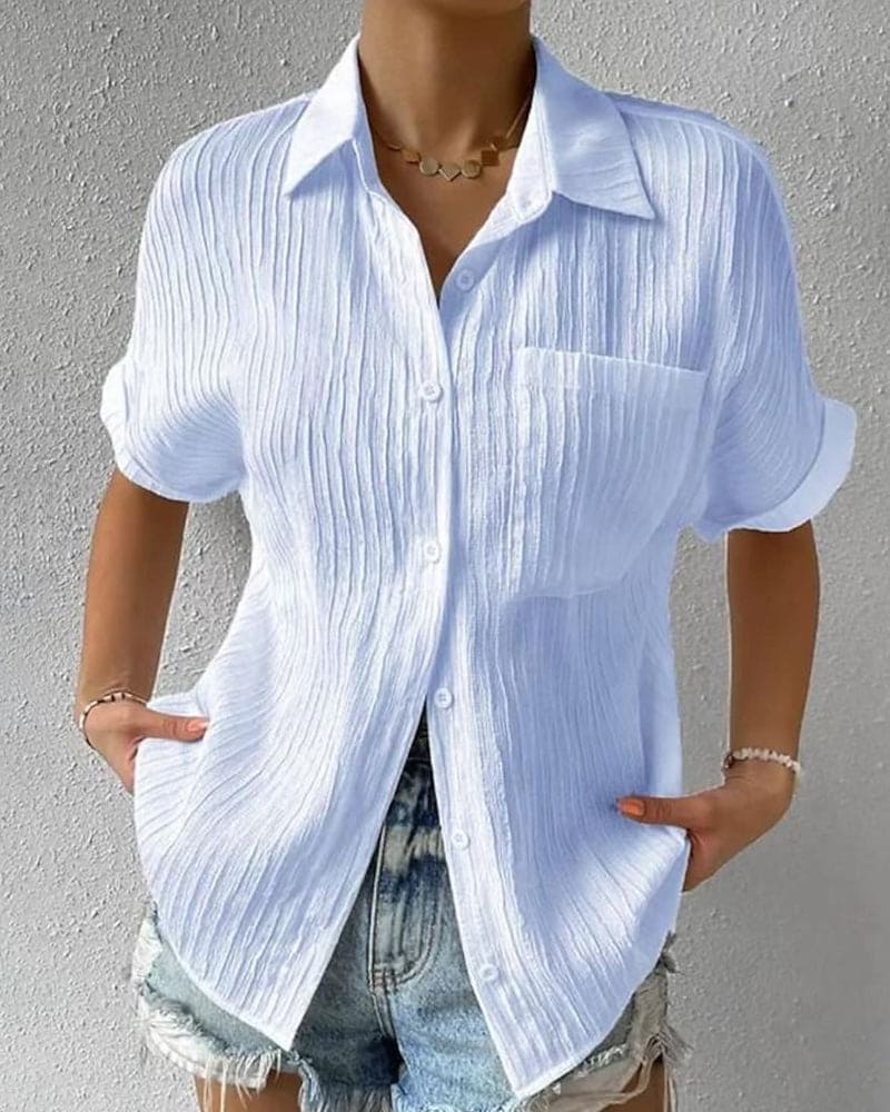 Damesblouse Korte Mouw met Praktische Zak Lizzy