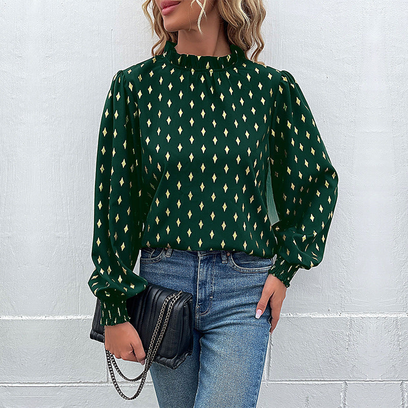 Damesblouse Lange Mouw met Elegante Kraag en Losse Pasvorm Lizzy