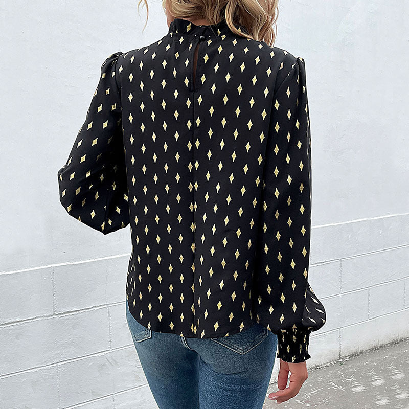 Damesblouse Lange Mouw met Elegante Kraag en Losse Pasvorm Lizzy