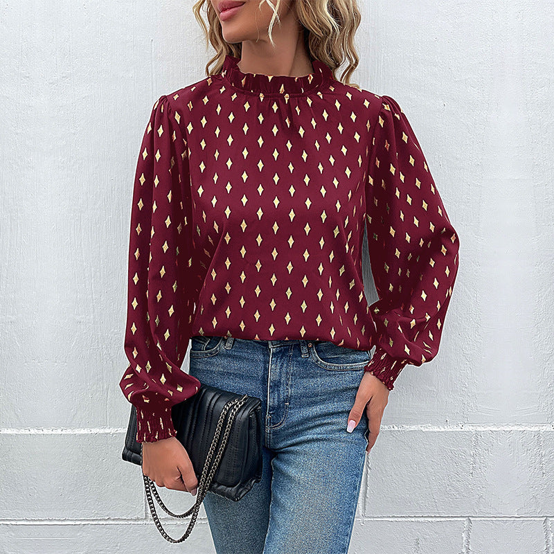 Damesblouse Lange Mouw met Elegante Kraag en Losse Pasvorm Lizzy