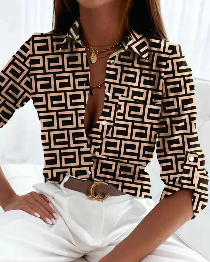 Damesblouse Lange Mouw met Gestreept Patroon Lizzy