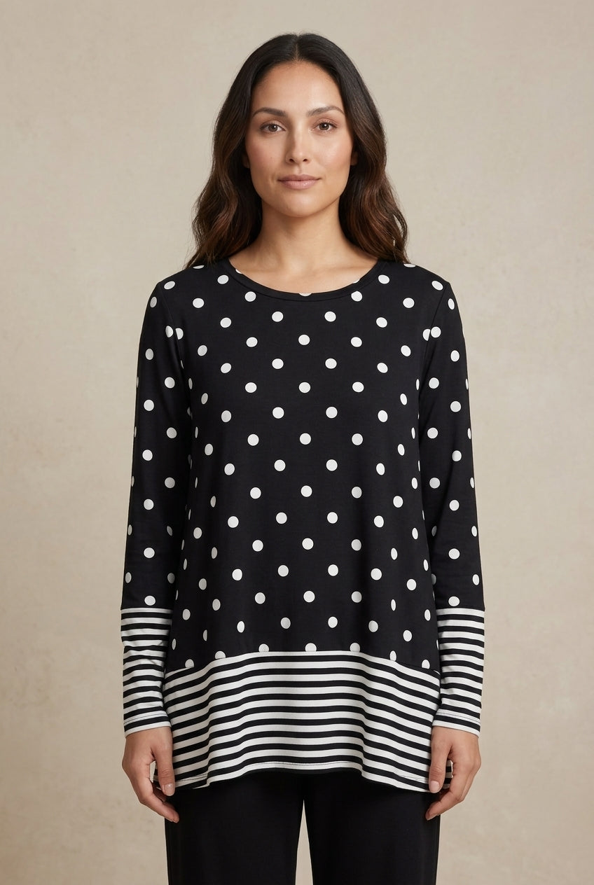 Damesblouse Lange Mouw met Stippen en Strepen Lizzy