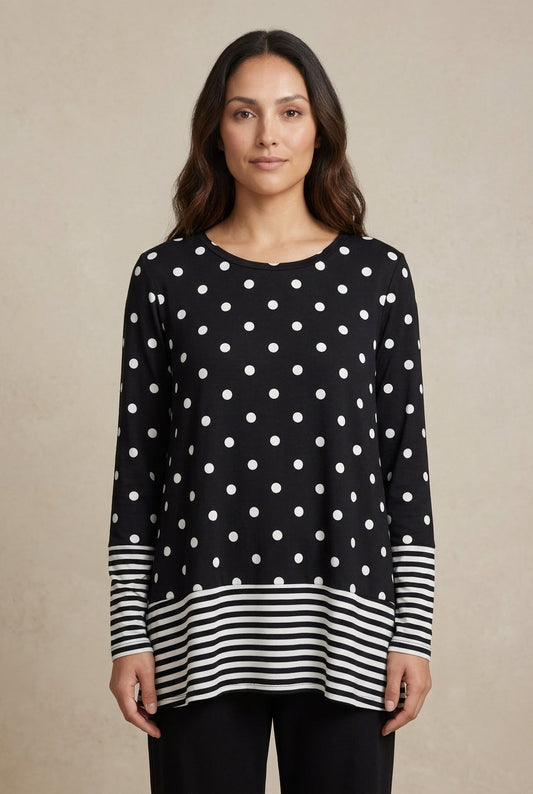 Damesblouse Lange Mouw met Stippen en Strepen Lizzy