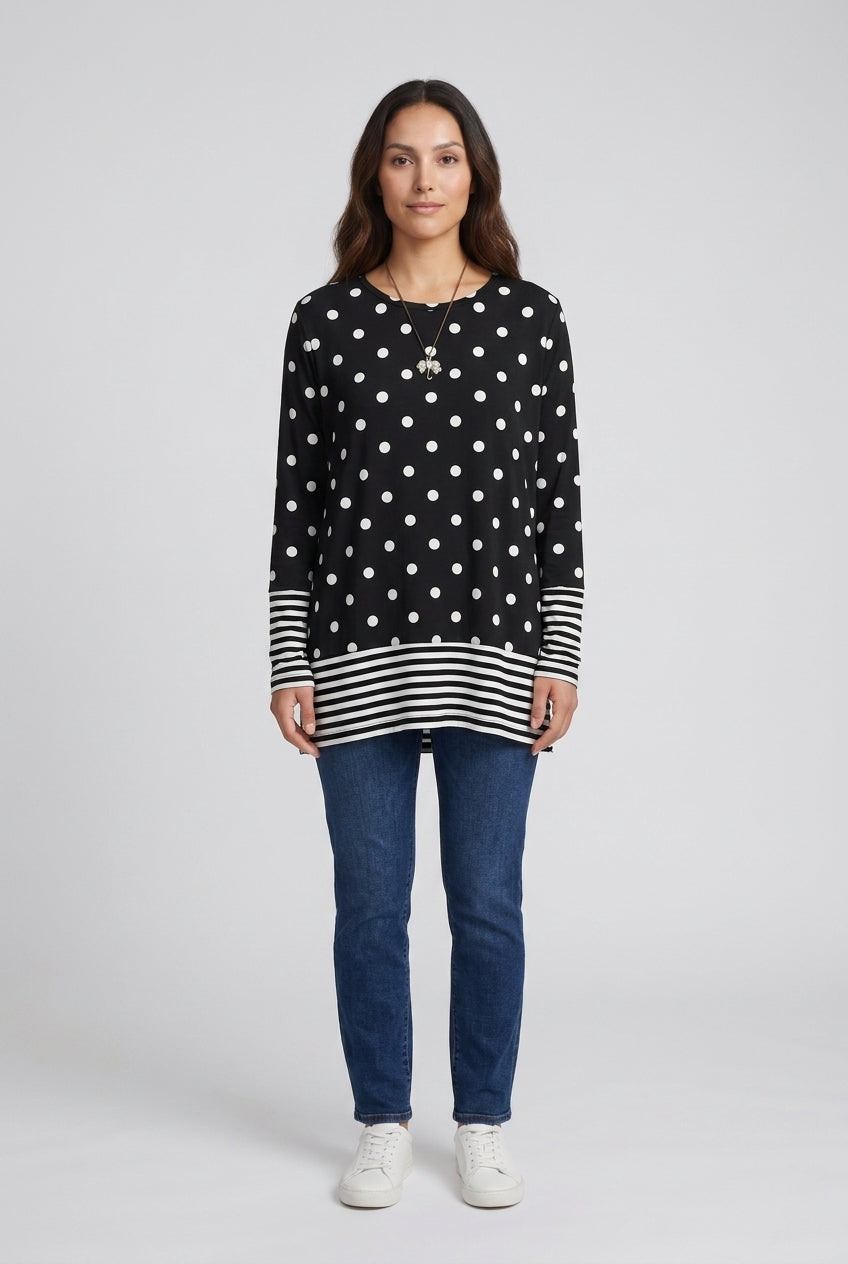 Damesblouse Lange Mouw met Stippen en Strepen Lizzy