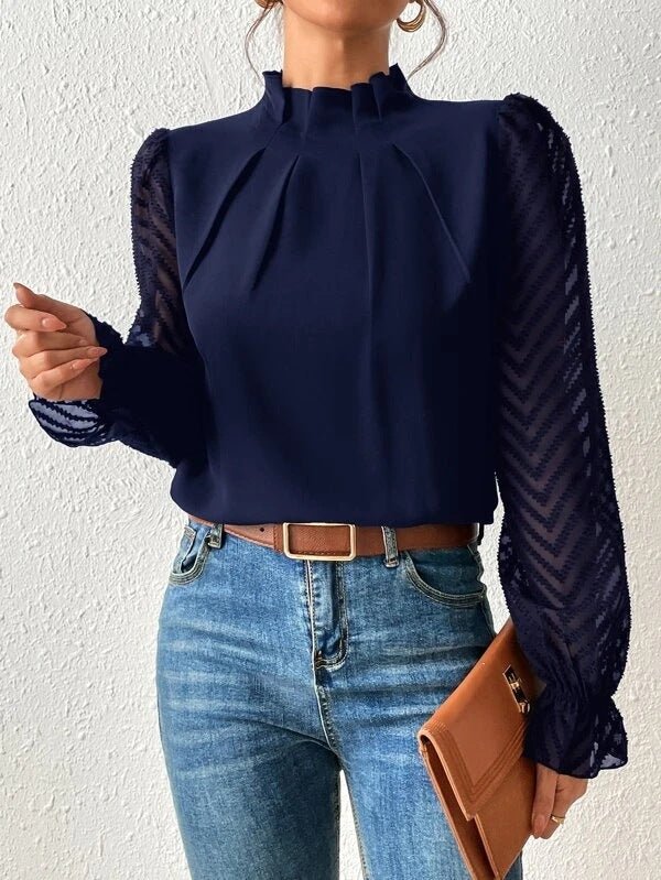 Damesblouse met Geplooide Mouwen en Lange Mouw Lizzy