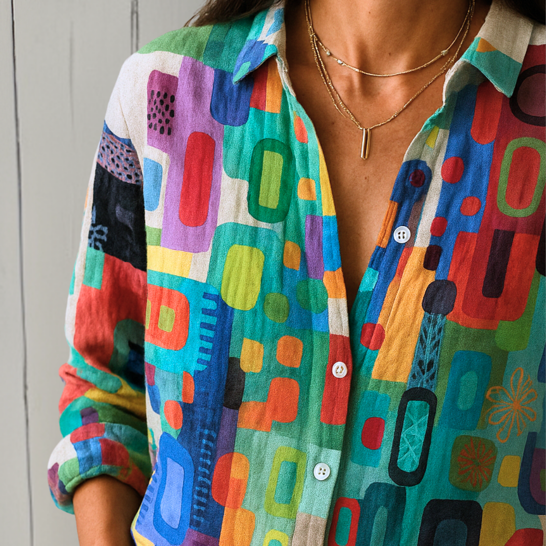 Damesblouse met Getailleerde Snit en Lange Mouw Lizzy