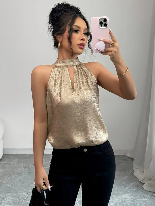 Damesblouse met Halternek en Off-Shoulder Lizzy