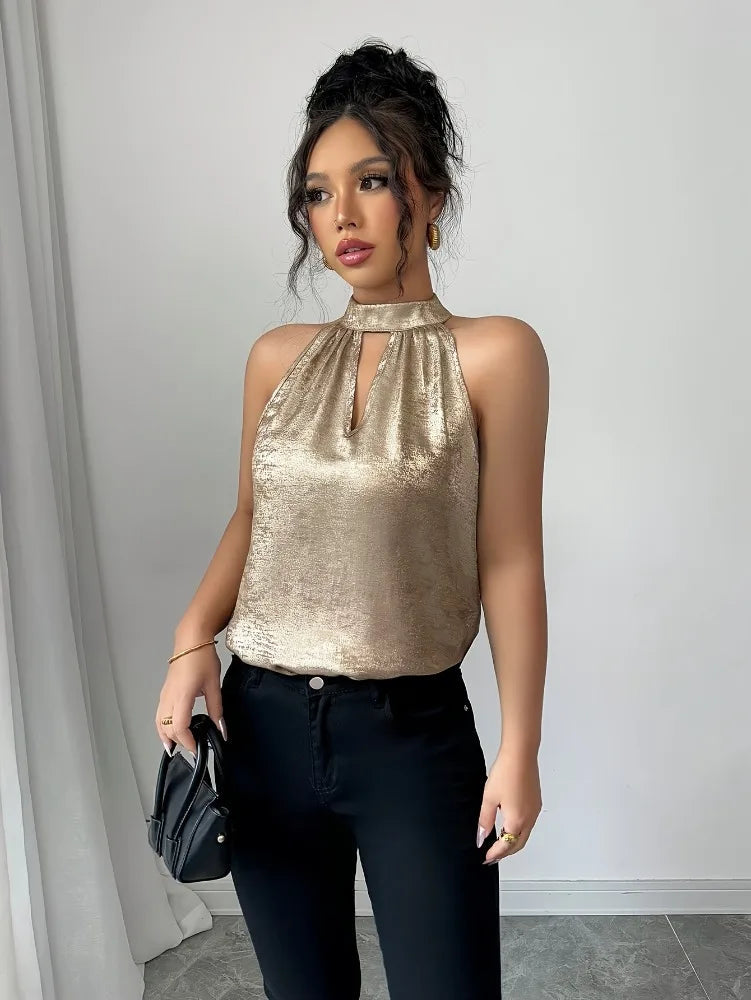 Damesblouse met Halternek en Off-Shoulder Lizzy