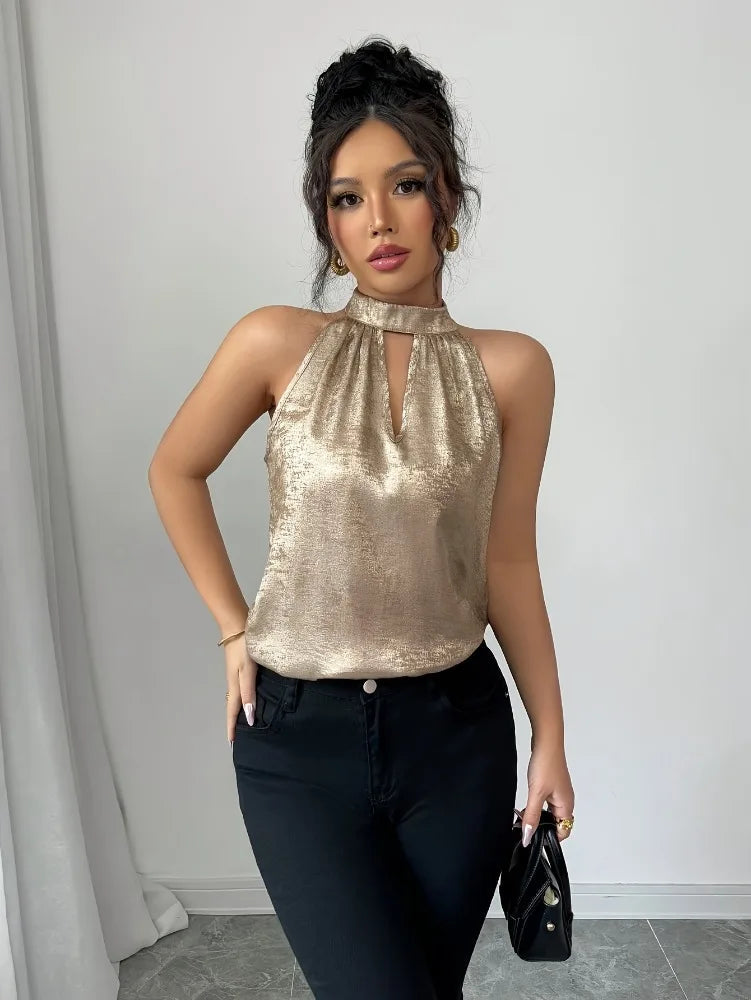 Damesblouse met Halternek en Off-Shoulder Lizzy