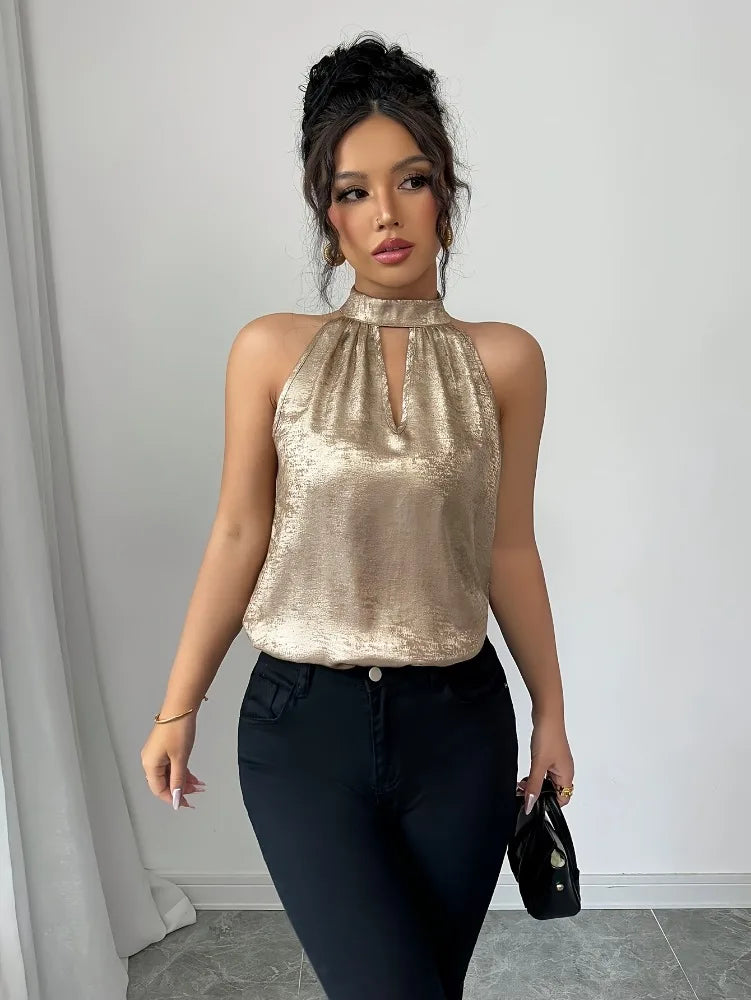 Damesblouse met Halternek en Off-Shoulder Lizzy