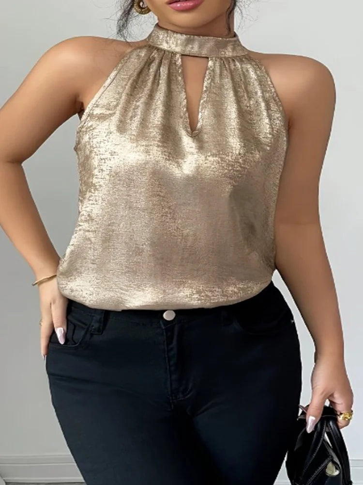 Damesblouse met Halternek en Off-Shoulder Lizzy