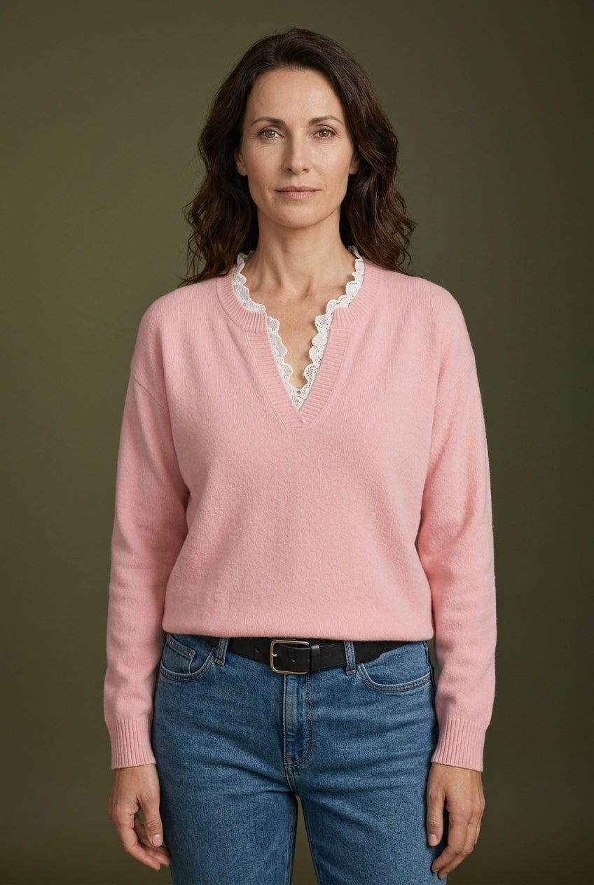 Damesblouse met Kanten Details en Flatterend Silhouet Lizzy