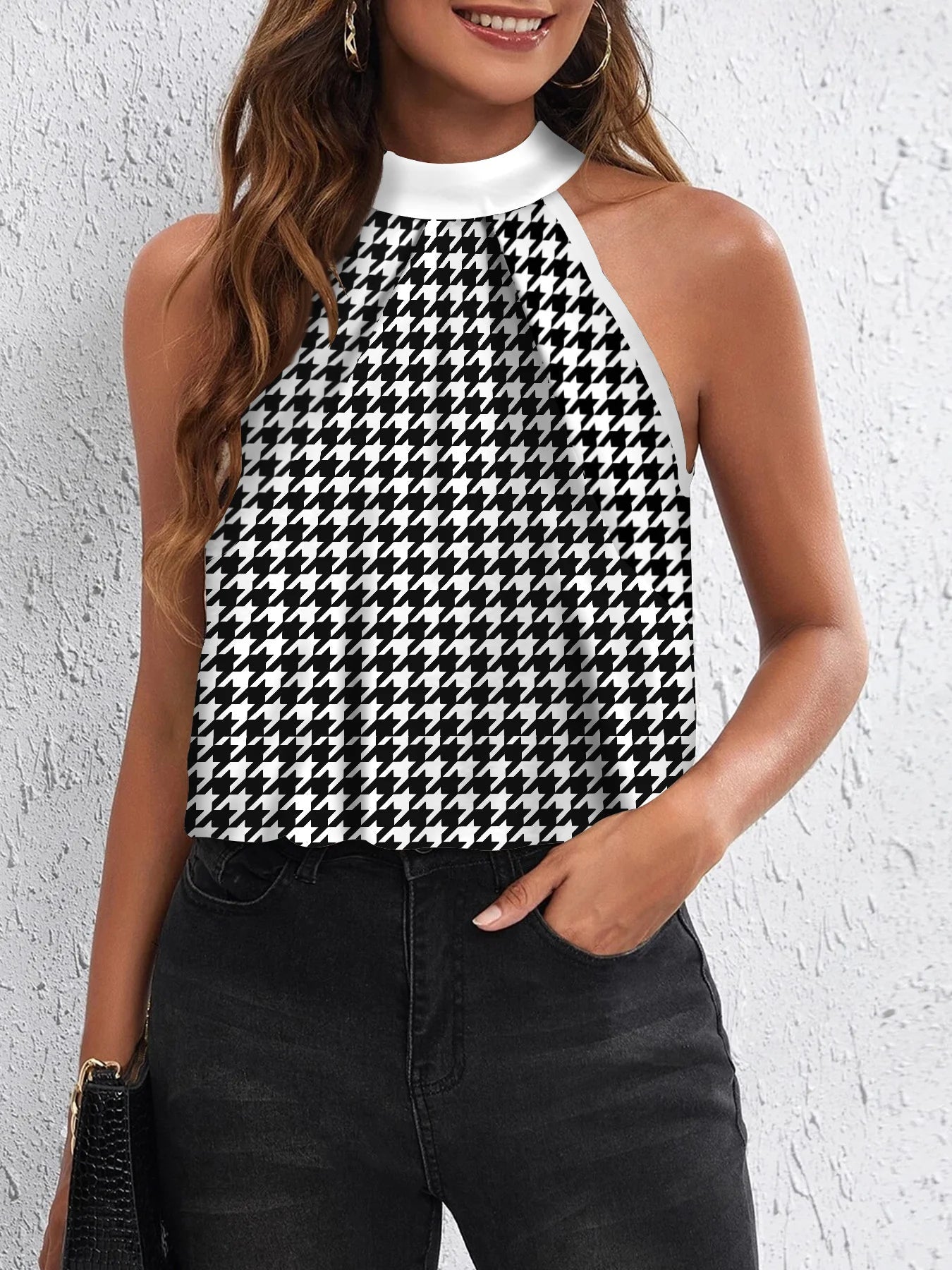 Damesblouse met Opstaande Kraag en Losse Pasvorm Lizzy